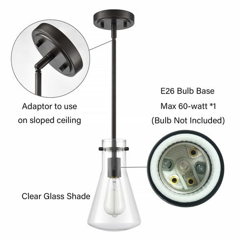 ORB Pendant Light Clear Glass Hanging Ceiling Light Fixture