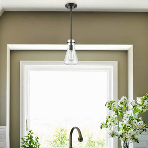 ORB Pendant Light Clear Glass Hanging Ceiling Light Fixture