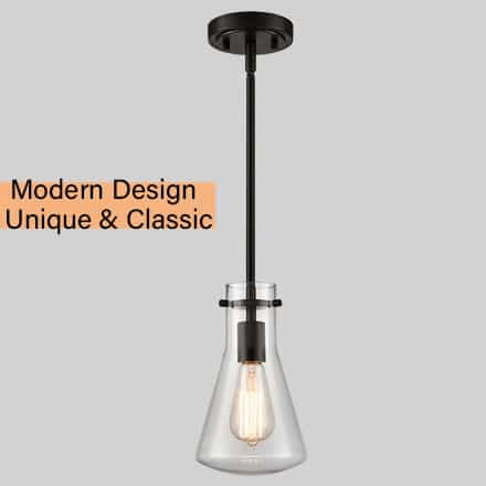 ORB Pendant Light Clear Glass Hanging Ceiling Light Fixture