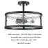 Farmhouse Semi Flush Mount Ceiling Light with Hammered Glass 3- Light