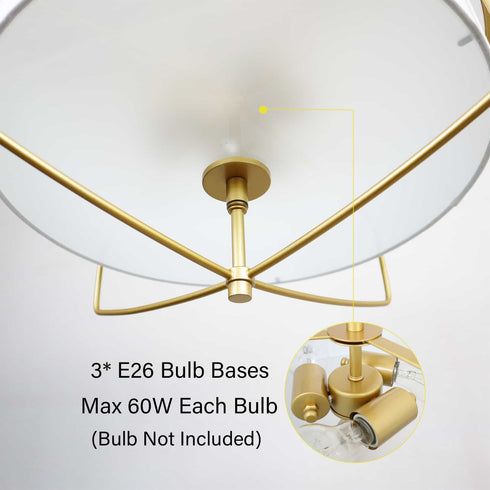 Mid Century Modern Drum Chandelier Pendant Light with Fabric Shade