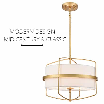 Mid Century Modern Drum Chandelier Pendant Light with Fabric Shade