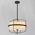 Farmhouse Black Drum Chandelier Light with Fabric Shade