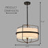 Farmhouse Black Drum Chandelier Light with Fabric Shade
