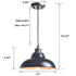 Black Pendant Light Fixture Dome Kitchen Islands Hanging Light