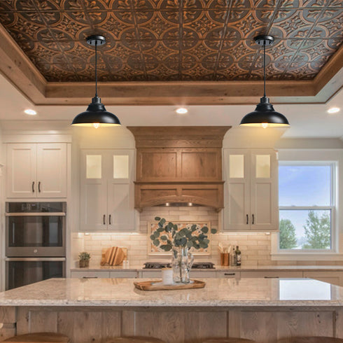 Black Pendant Light Fixture Dome Kitchen Islands Hanging Light