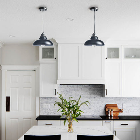 Black Pendant Light Fixture Dome Kitchen Islands Hanging Light