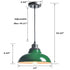 Green Pendant Light Fixture Dome Kitchen Islands Hanging Light