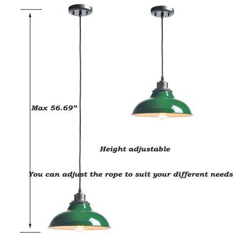 Green Pendant Light Fixture Dome Kitchen Islands Hanging Light