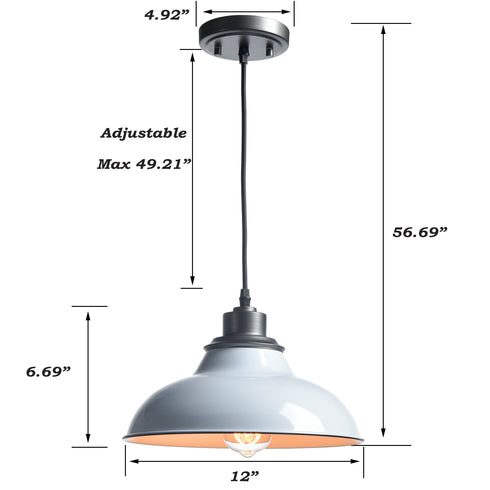 White Pendant Light Fixture Dome Kitchen Islands Hanging Light