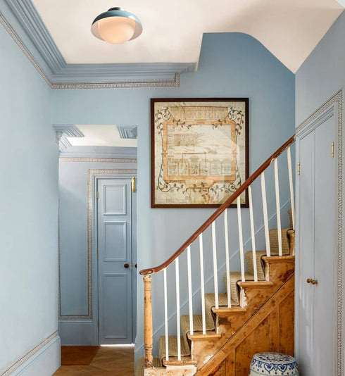 Modern Sea Green Barn Ceiling Light Fixture Opal Glass Shade