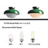 Modern Green Barn Ceiling Light Fixture Opal Glass Shade