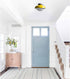 Modern Yellow Barn Ceiling Light Fixture Opal Glass Shade