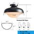 Modern Black Barn Ceiling Light Fixture Opal Glass Shade
