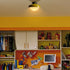 Modern Yellow Barn Ceiling Light Fixture Opal Glass Shade