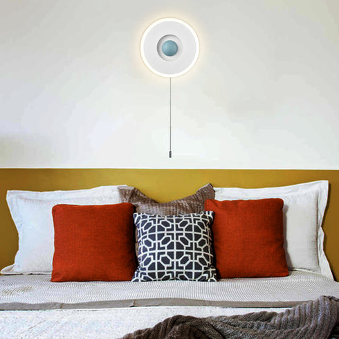Modern Round Acrylic LED Wall Sconce 18W-4000K with Pull Chain Switch