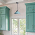 Sea Green Pendant Light Fixture Modern Kitchen Islands Pendant Light Metal Rod