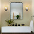 Rustic Finish Wall Sconce Vintage Vanity Light with Clear Glass Shade Set of 2