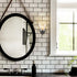 Rustic Finish Wall Sconce Vintage Vanity Light with Clear Glass Shade Set of 2