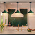Green Pendant Light Fixture Dome Kitchen Islands Hanging Light Metal Rod