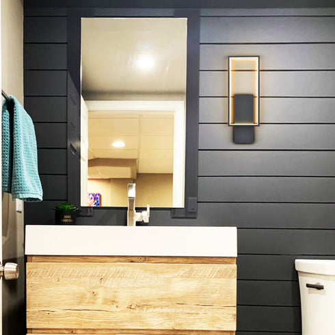 Modern Black Metal LED Wall Sconce with Rectangle Aluminum Shade Neutral Light 4000K