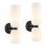 Pitigliano 2-pack black wall sconces with milky white glass