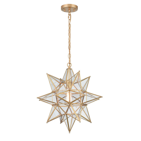 Bobbio Brass Moravian Star Flush Mount Ceiling Light, 13-Inch