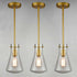 Modern Gold Pendant Light with Clear Glass Shade