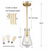 Modern Gold Pendant Light with Clear Glass Shade