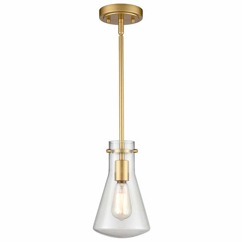 Modern Gold Pendant Light with Clear Glass Shade