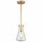 Modern Gold Pendant Light with Clear Glass Shade
