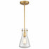 Modern Gold Pendant Light with Clear Glass Shade