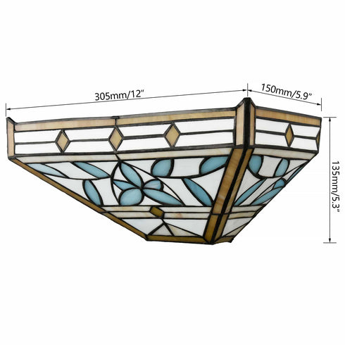 Stained Glass Sconce Light Tiffany Style Wall Mount Light