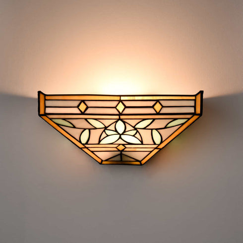 Stained Glass Sconce Light Tiffany Style Wall Mount Light