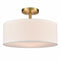 Frassinero 3-Light Semi Flush Mount Ceiling Light with Fabric Drum Shade