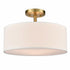 Frassinero 3-Light Semi Flush Mount Ceiling Light with Fabric Drum Shade