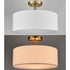 Frassinero 3-Light Semi Flush Mount Ceiling Light with Fabric Drum Shade
