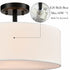 Frassinero 3-Light Semi Flush Mount Ceiling Light with Fabric Drum Shade