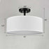 Frassinero 3-Light Semi Flush Mount Ceiling Light with Fabric Drum Shade