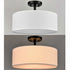 Frassinero 3-Light Semi Flush Mount Ceiling Light with Fabric Drum Shade