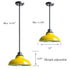 Yellow Pendant Light Fixture Dome Kitchen Islands Hanging Light Metal Rod