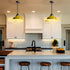 Yellow Pendant Light Fixture Dome Kitchen Islands Hanging Light Metal Rod