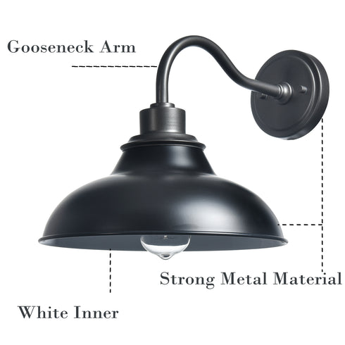 Black Gooseneck Wall Sconces Farmhouse Barn Light
