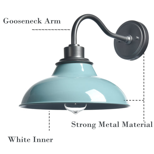 Sea Green Gooseneck Wall Sconces Modern Barn Light