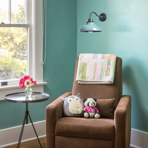 Sea Green Gooseneck Wall Sconces Modern Barn Light