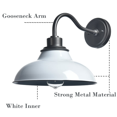 White Gooseneck Wall Sconces Modern Barn Light