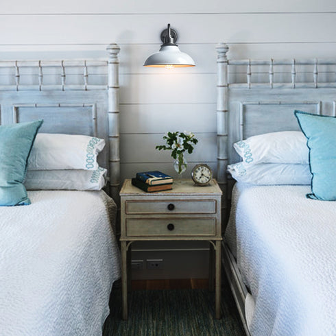 White Gooseneck Wall Sconces Modern Barn Light