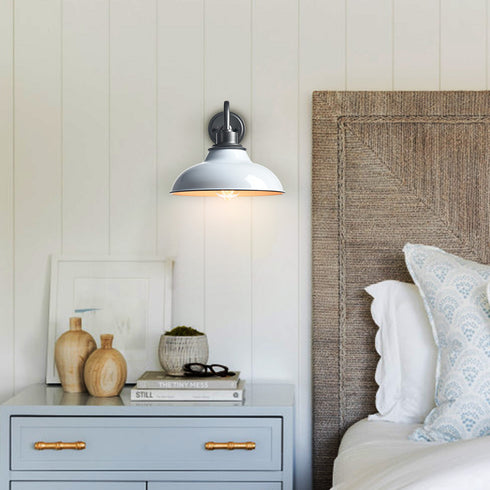 White Gooseneck Wall Sconces Modern Barn Light