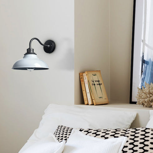 White Gooseneck Wall Sconces Modern Barn Light