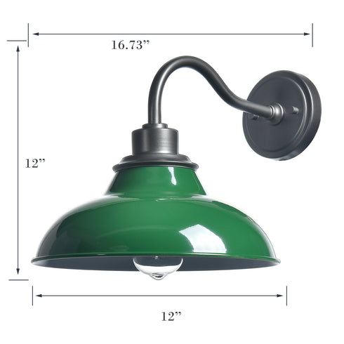 Green Gooseneck Wall Sconces Retro Barn Light
